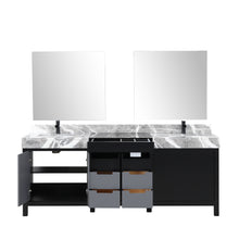 Load image into Gallery viewer, Zilara 84&quot; Double Vanity, Top, Sink with 34&quot; Frameless Mirrors, Faucet