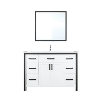 Ziva 48" Single Vanity, Top, Sink, 34" Mirror, Faucet