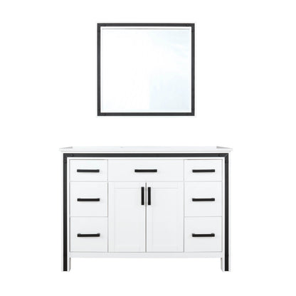 Ziva 48" Single Vanity, Top, Sink, 34" Mirror, Faucet