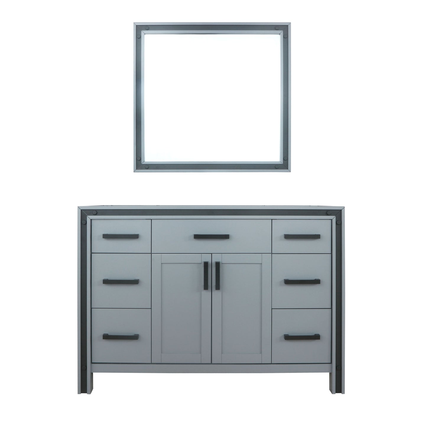 Ziva 48" Single Vanity, Top, Sink, 34" Mirror, Faucet