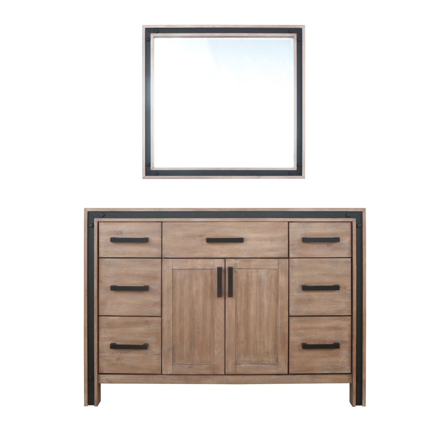 Ziva 48" Single Vanity, Top, Sink, 34" Mirror, Faucet