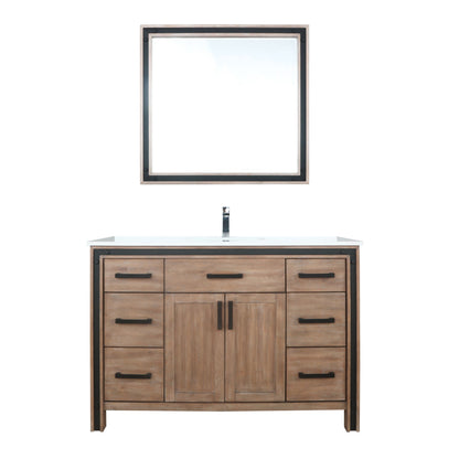 Ziva 48" Single Vanity, Top, Sink, 34" Mirror, Faucet