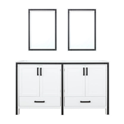 Lexora Ziva 60" White / Dark Grey / Rustic Barnwood Double Vanity set