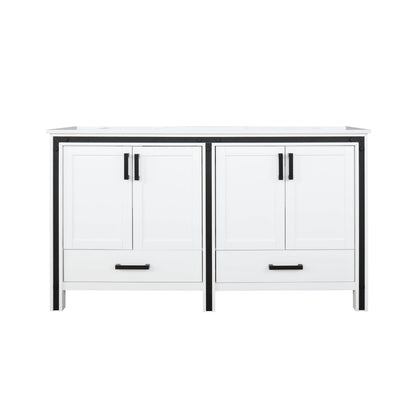 Lexora Ziva 60" White / Dark Grey / Rustic Barnwood Double Vanity set