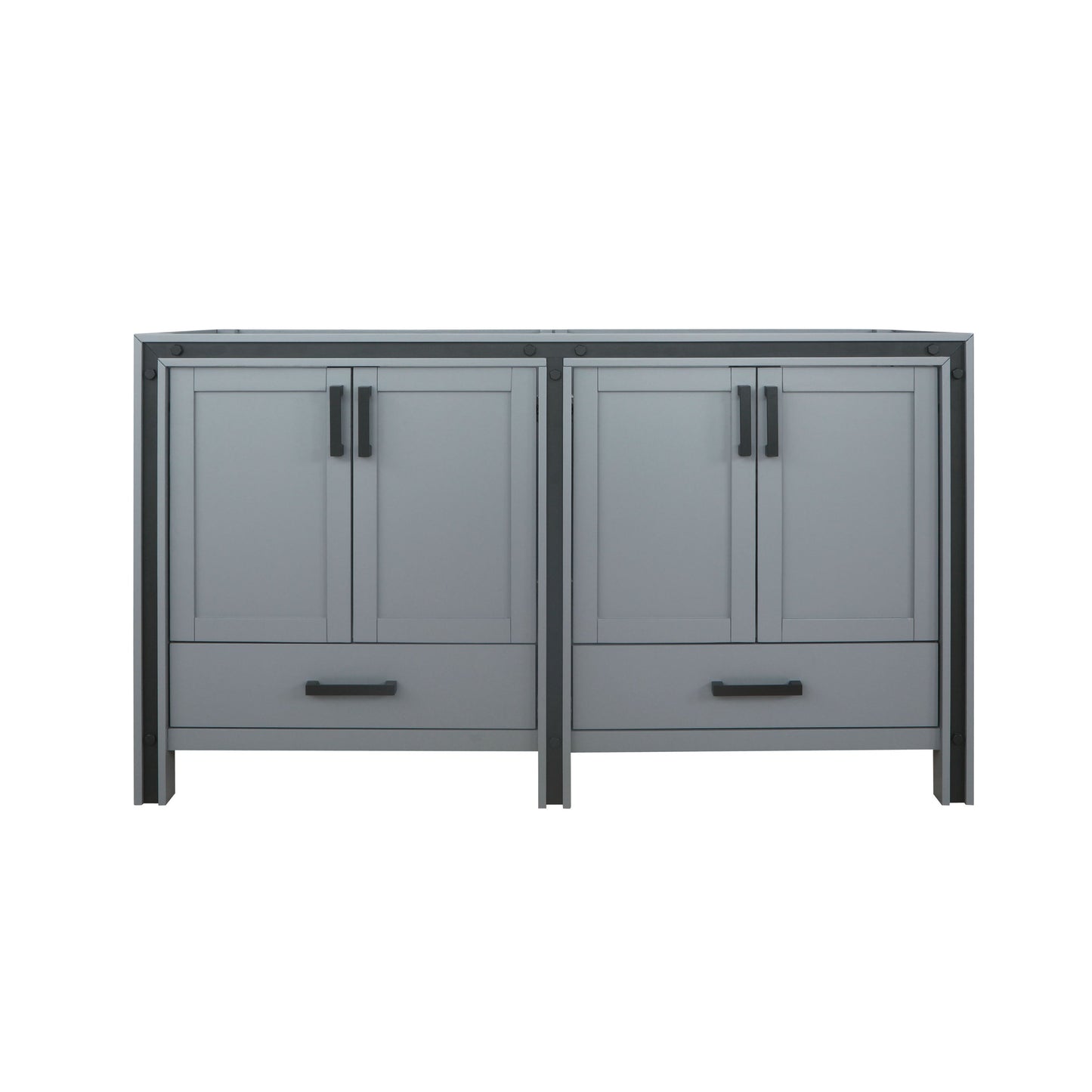 Lexora Ziva 60" White / Dark Grey / Rustic Barnwood Double Vanity set