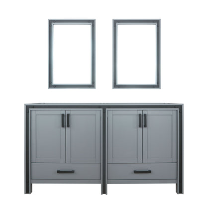 Lexora Ziva 60" White / Dark Grey / Rustic Barnwood Double Vanity set