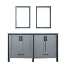 Load image into Gallery viewer, Lexora Ziva 60&quot; White / Dark Grey / Rustic Barnwood Double Vanity set