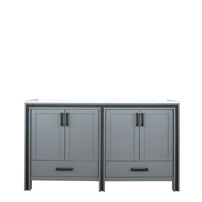 Lexora Ziva 60" White / Dark Grey / Rustic Barnwood Double Vanity set