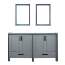 Load image into Gallery viewer, Lexora Ziva 60&quot; White / Dark Grey / Rustic Barnwood Double Vanity set
