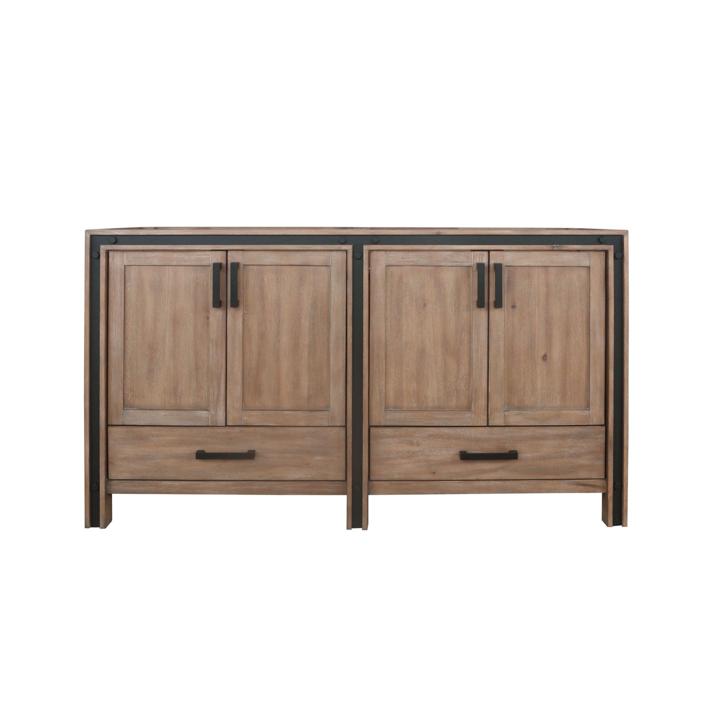 Lexora Ziva 60" White / Dark Grey / Rustic Barnwood Double Vanity set