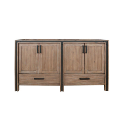 Lexora Ziva 60" White / Dark Grey / Rustic Barnwood Double Vanity set