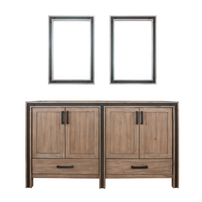 Lexora Ziva 60" White / Dark Grey / Rustic Barnwood Double Vanity set