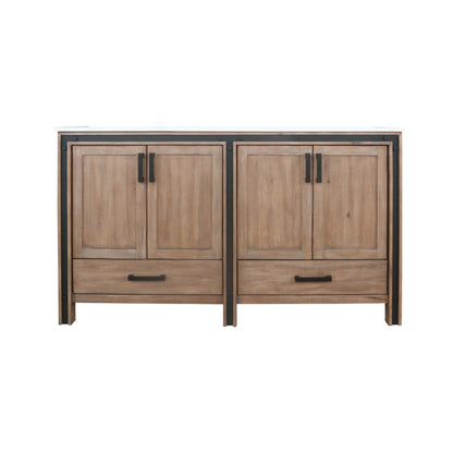 Lexora Ziva 60" White / Dark Grey / Rustic Barnwood Double Vanity set