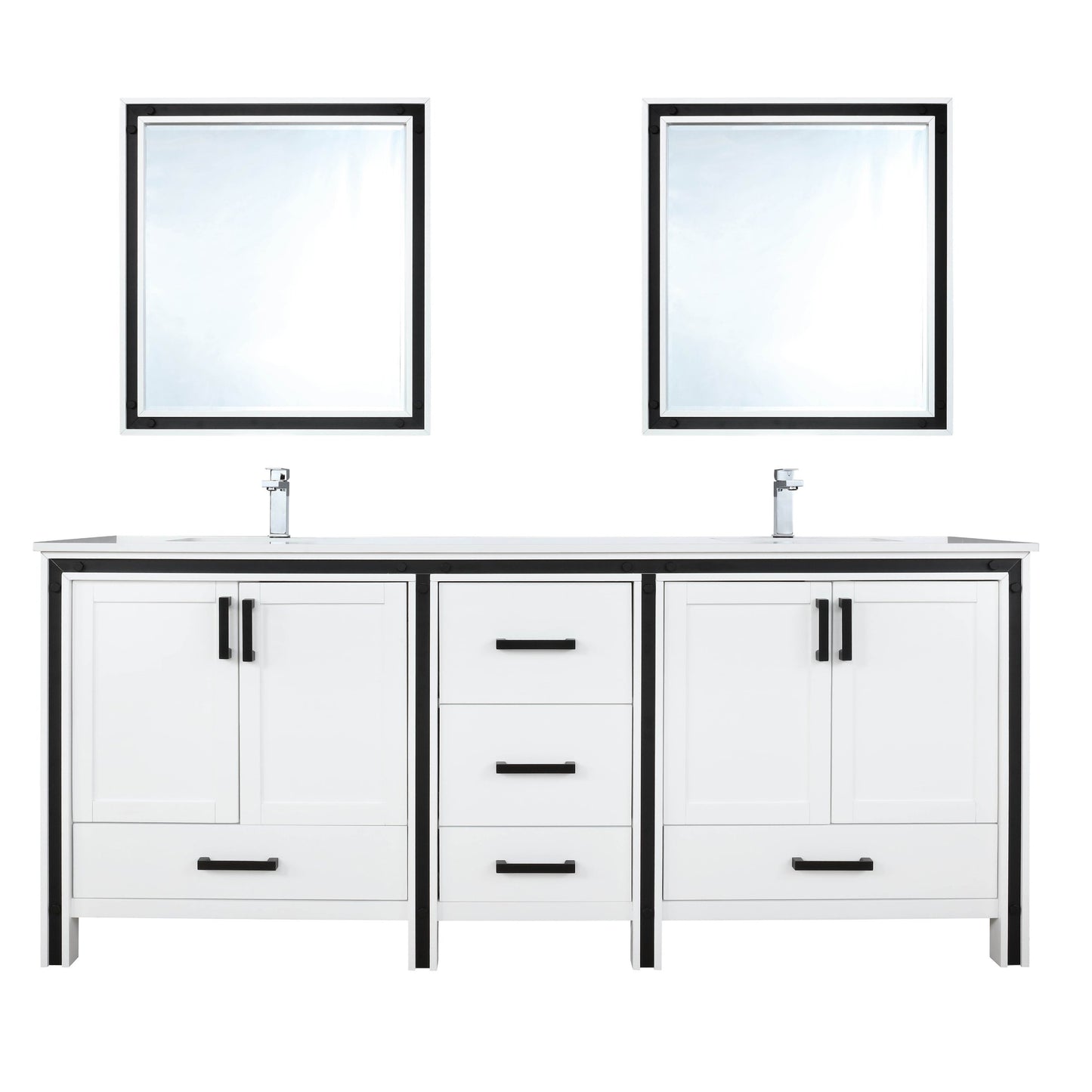 Ziva 72" White/Dark Grey/Rustic Barnwood Double Vanity set