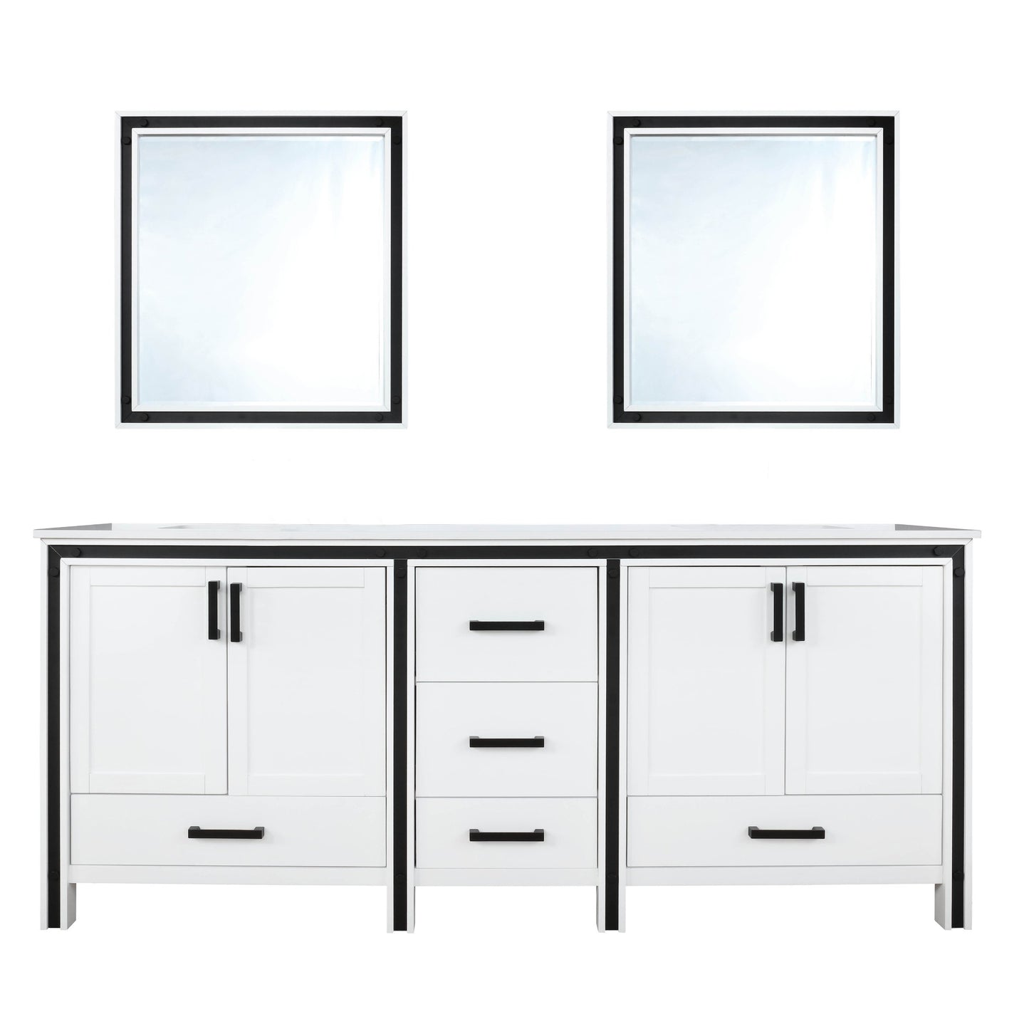 Ziva 72" White/Dark Grey/Rustic Barnwood Double Vanity set