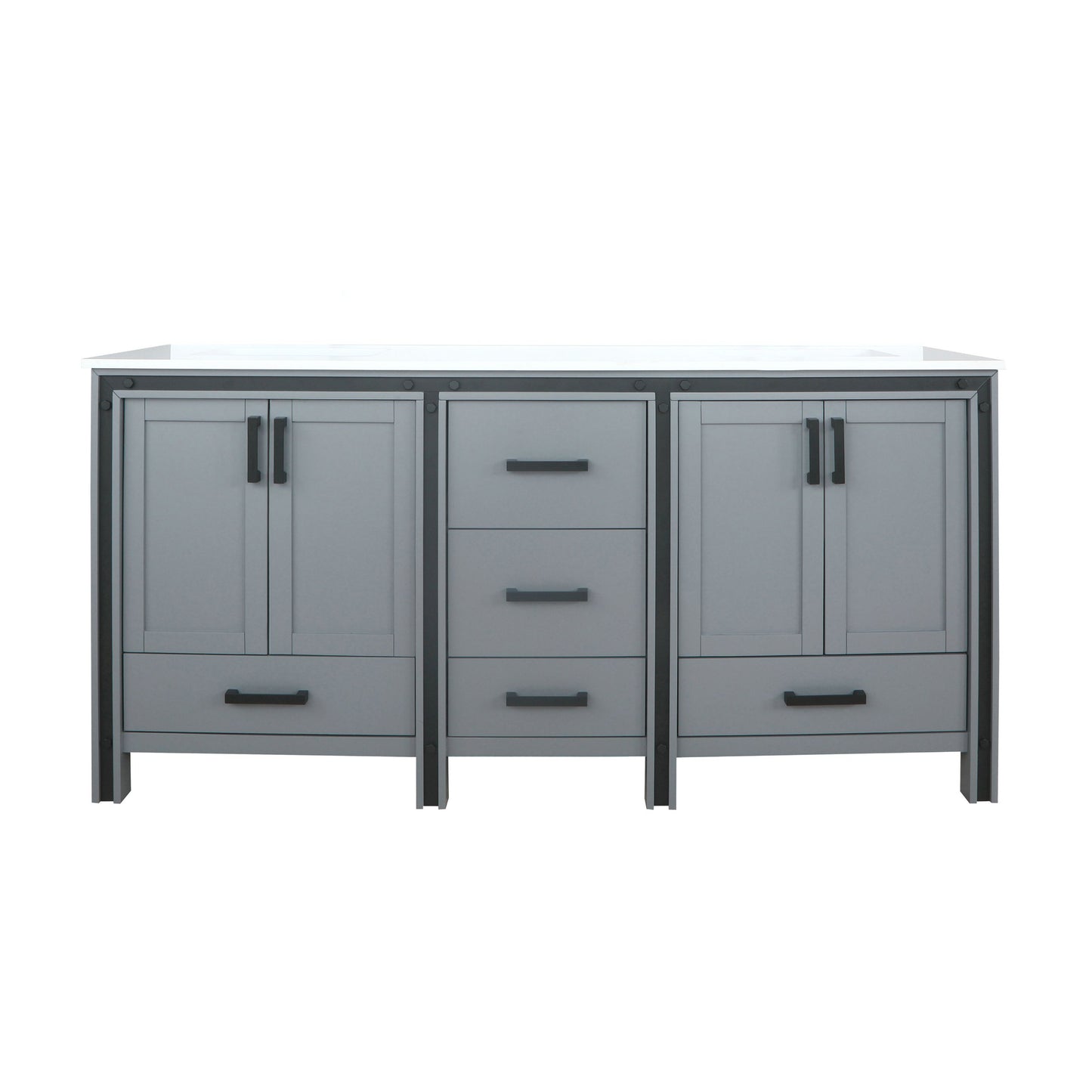 Ziva 72" White/Dark Grey/Rustic Barnwood Double Vanity set