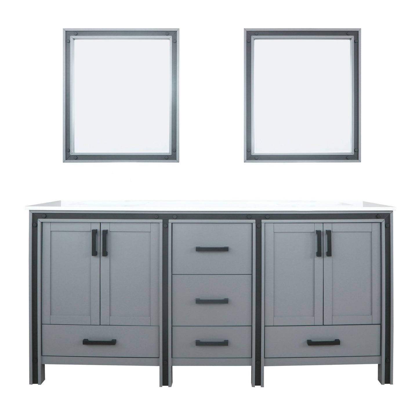 Ziva 72" White/Dark Grey/Rustic Barnwood Double Vanity set