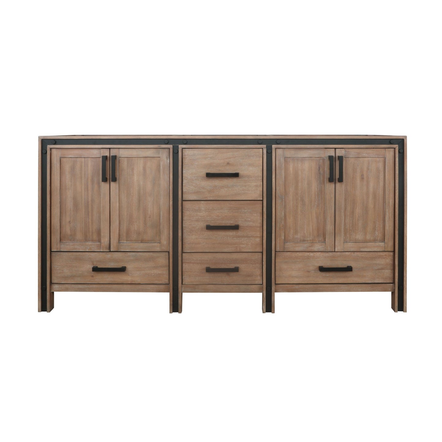 Ziva 72" White/Dark Grey/Rustic Barnwood Double Vanity set