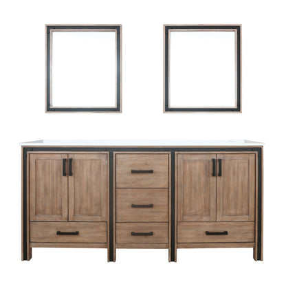 Ziva 72" White/Dark Grey/Rustic Barnwood Double Vanity set