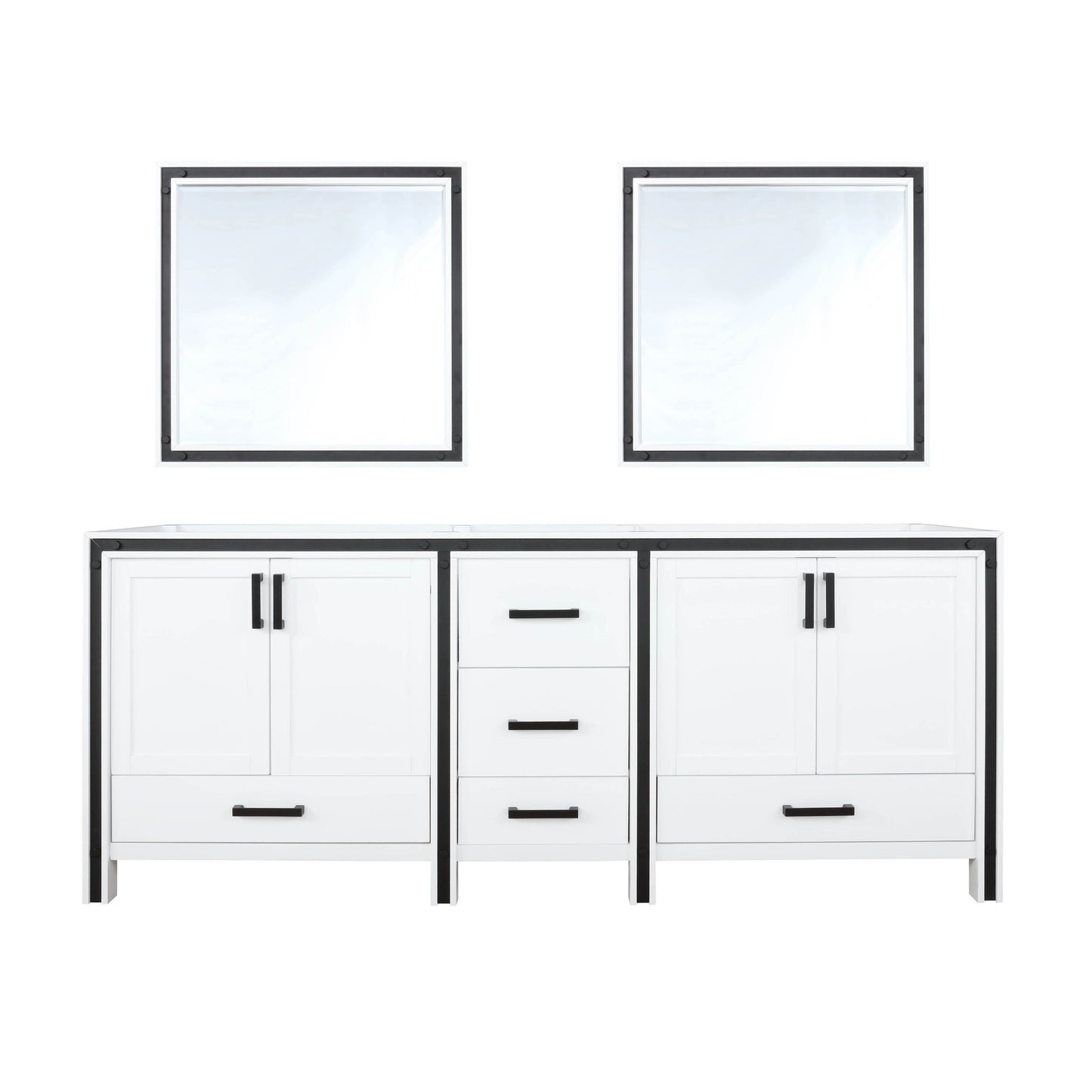 Lexora Ziva 80" White / Dark Grey / Rustic Barnwood Double Vanity set