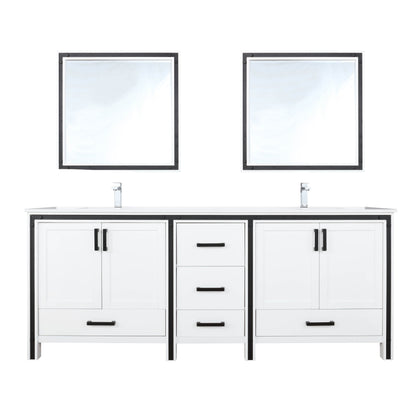 Lexora Ziva 80" White / Dark Grey / Rustic Barnwood Double Vanity set