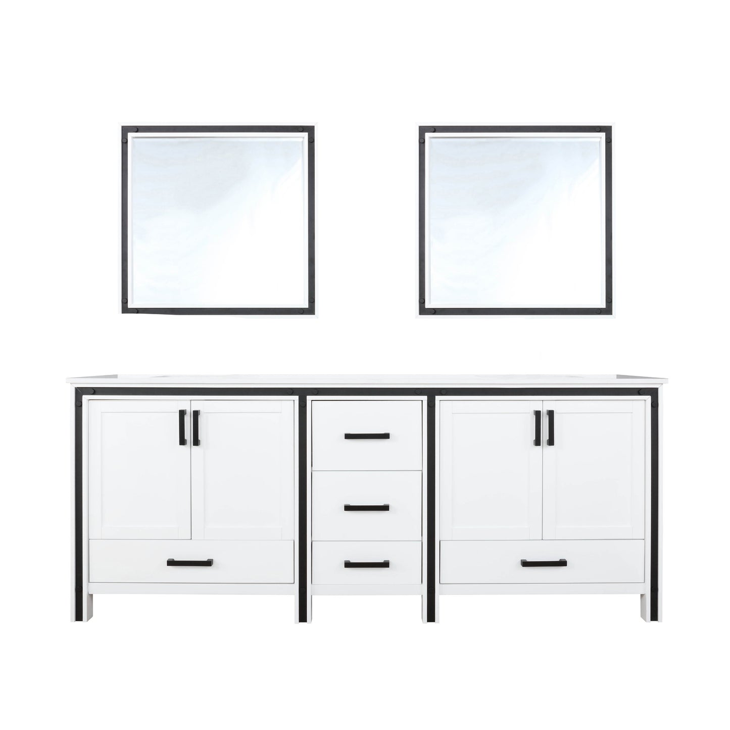 Lexora Ziva 80" White / Dark Grey / Rustic Barnwood Double Vanity set