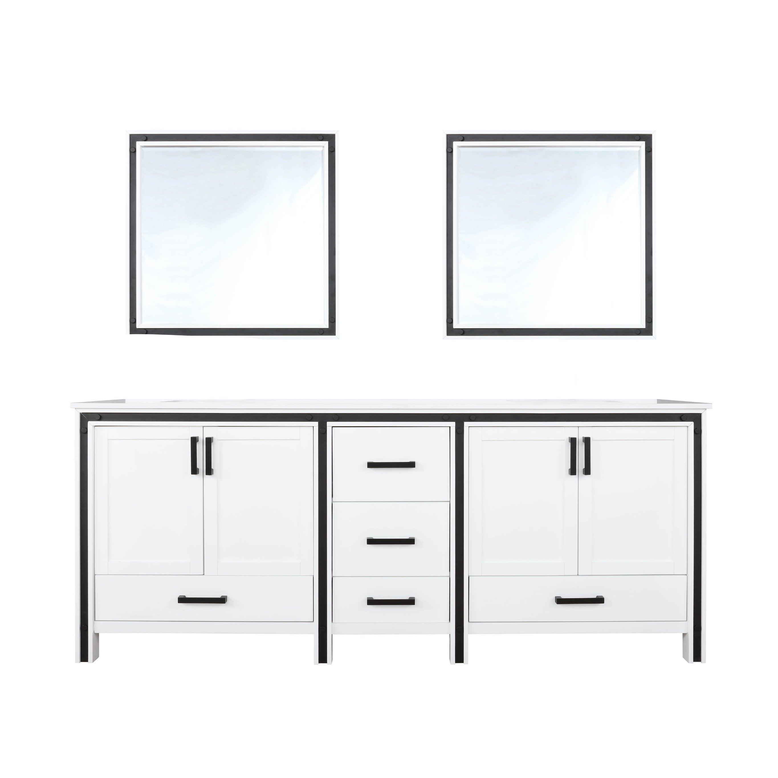 Lexora Ziva 80" White / Dark Grey / Rustic Barnwood Double Vanity set
