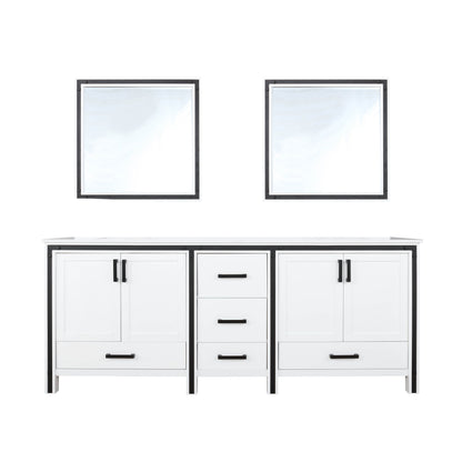 Lexora Ziva 80" White / Dark Grey / Rustic Barnwood Double Vanity set