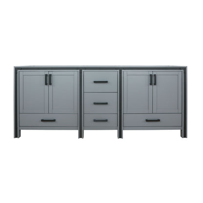 Lexora Ziva 80" White / Dark Grey / Rustic Barnwood Double Vanity set