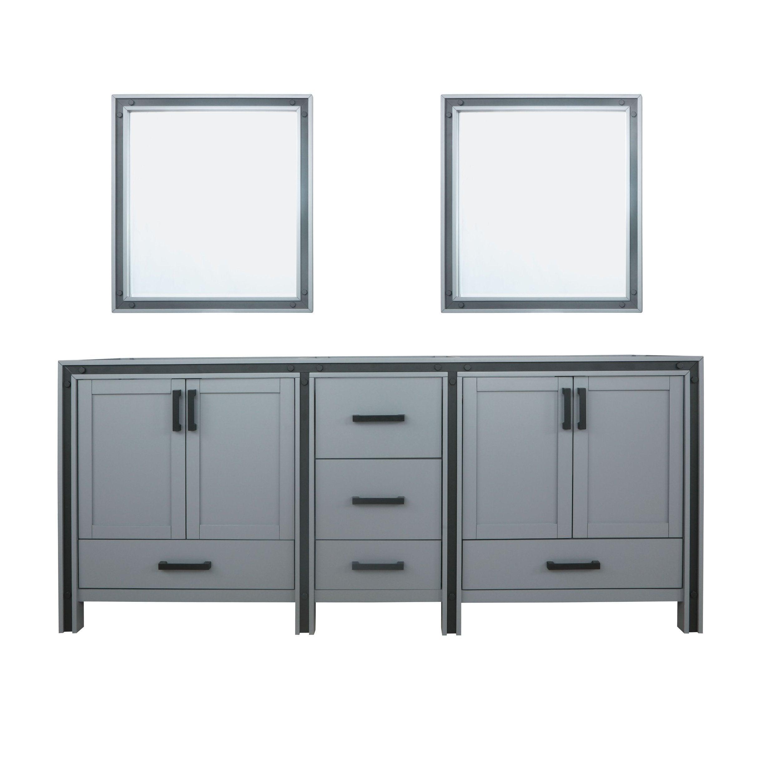 Lexora Ziva 80" White / Dark Grey / Rustic Barnwood Double Vanity set
