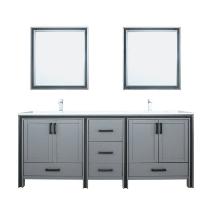 Lexora Ziva 80" White / Dark Grey / Rustic Barnwood Double Vanity set