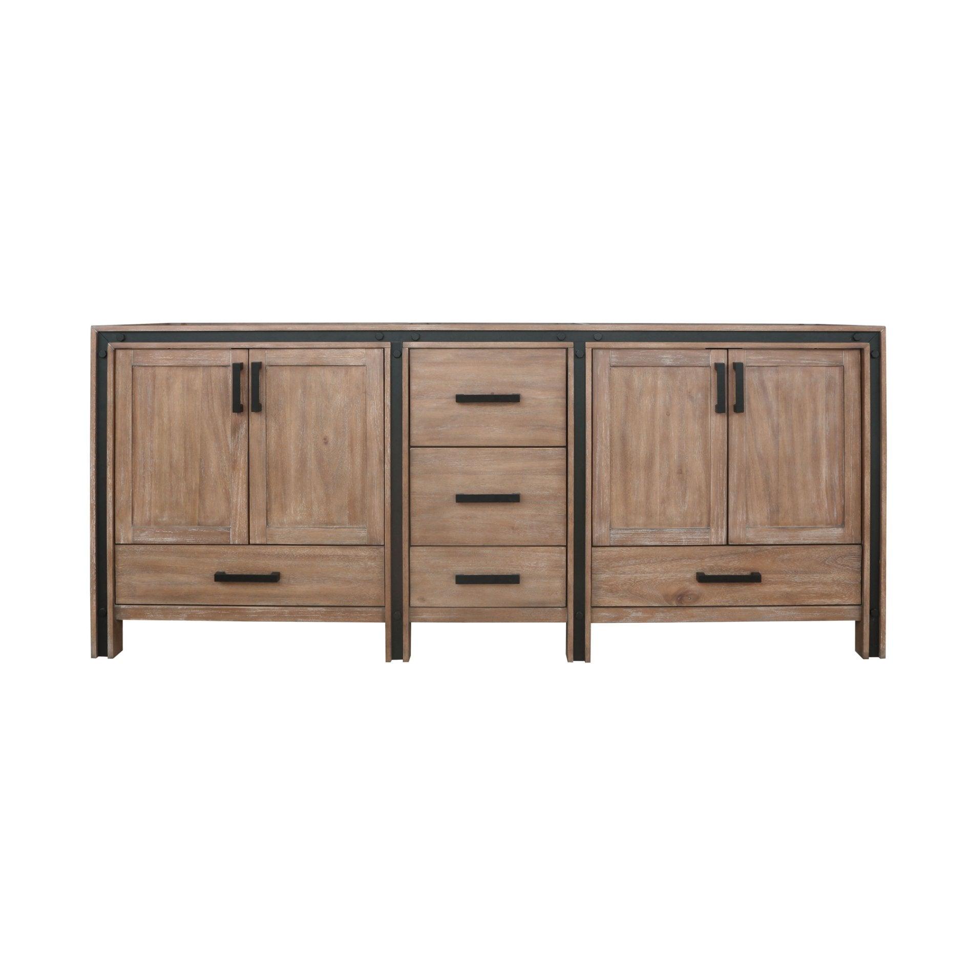 Lexora Ziva 80" White / Dark Grey / Rustic Barnwood Double Vanity set