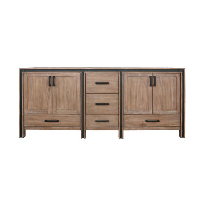 Lexora Ziva 80" White / Dark Grey / Rustic Barnwood Double Vanity set