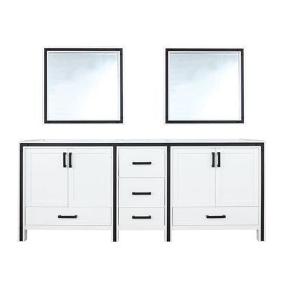 Lexora Ziva 84" White / Dark Grey / Rustic Barnwood Double Vanity set