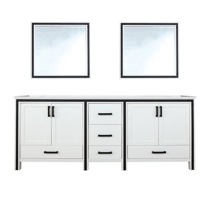 Lexora Ziva 84" White / Dark Grey / Rustic Barnwood Double Vanity set