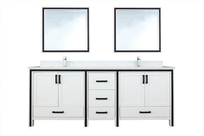 Lexora Ziva 84" White / Dark Grey / Rustic Barnwood Double Vanity set