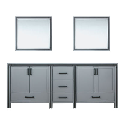 Lexora Ziva 84" White / Dark Grey / Rustic Barnwood Double Vanity set