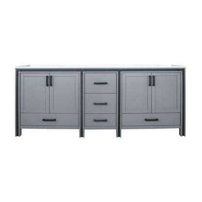 Lexora Ziva 84" White / Dark Grey / Rustic Barnwood Double Vanity set