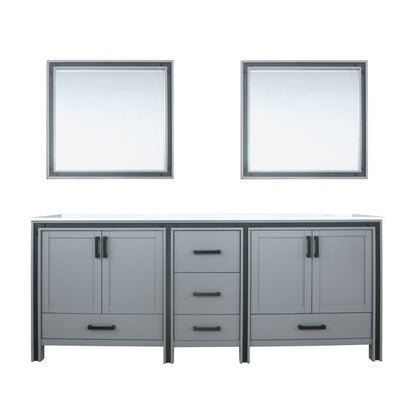 Lexora Ziva 84" White / Dark Grey / Rustic Barnwood Double Vanity set