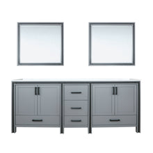 Load image into Gallery viewer, Lexora Ziva 84&quot; White / Dark Grey / Rustic Barnwood Double Vanity set