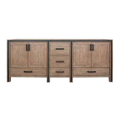 Lexora Ziva 84" White / Dark Grey / Rustic Barnwood Double Vanity set