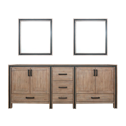 Lexora Ziva 84" White / Dark Grey / Rustic Barnwood Double Vanity set