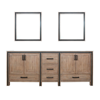 Lexora Ziva 84" White / Dark Grey / Rustic Barnwood Double Vanity set