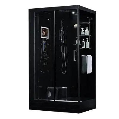 Maya Lucca Steam Shower 47" x 33" - White/Black - Right/Left