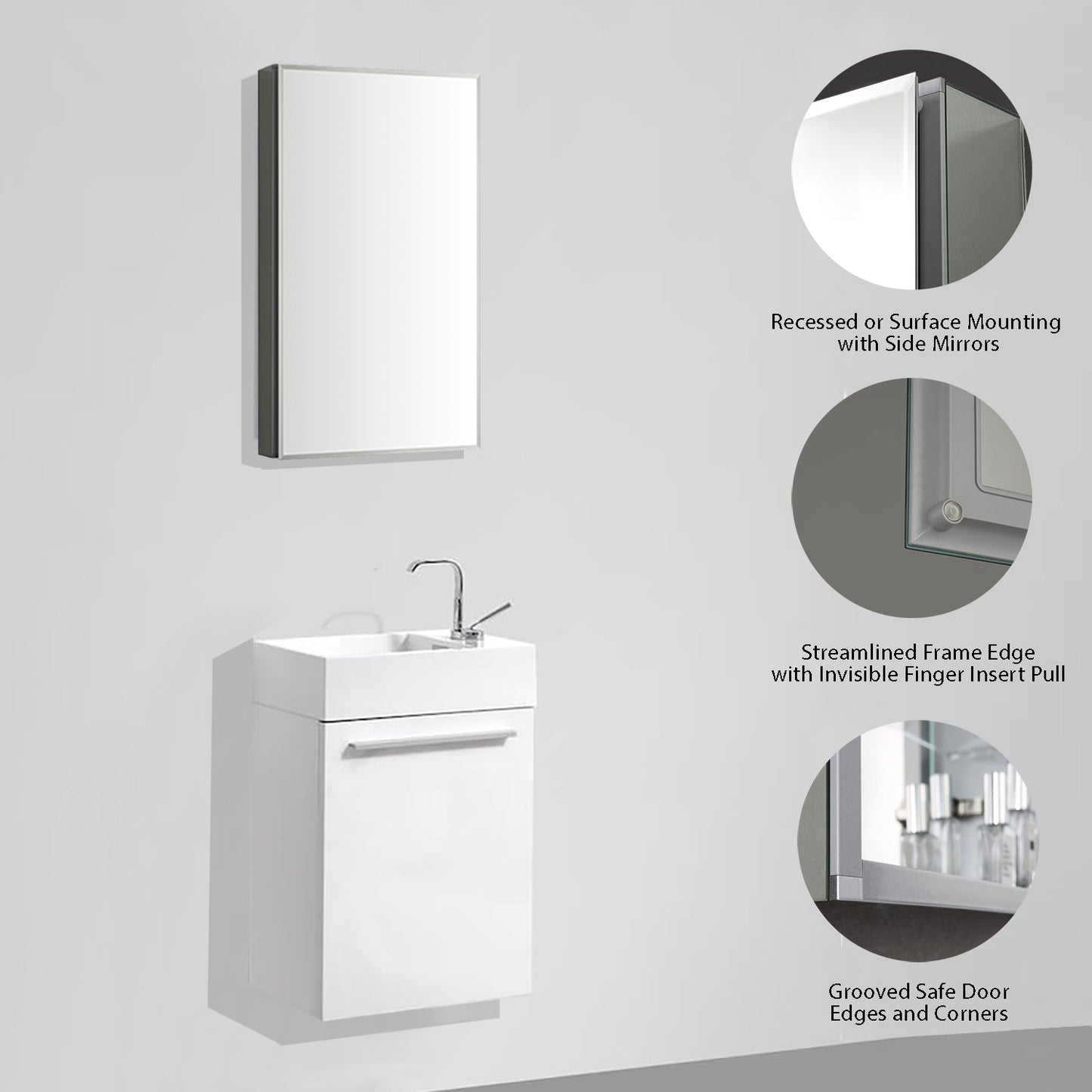 Aluminum Medicine Cabinet with Mirror – MC8 1526