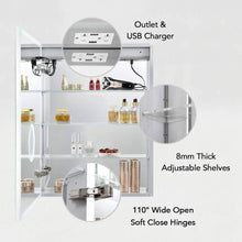 Load image into Gallery viewer, Blossom Sirius – 20 Inches LED Medicine Cabinet with Clock MCL3 2032