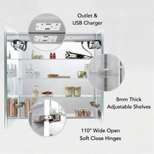 Load image into Gallery viewer, Blossom Sirius – 30 Inches LED Medicine Cabinet with Clock MCL3 3032