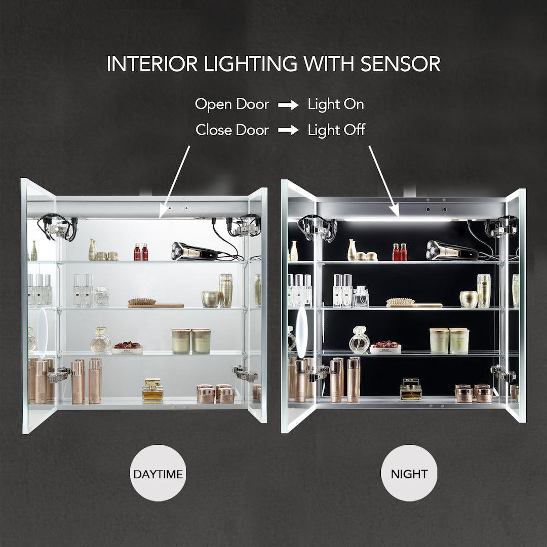 Blossom Sirius – 30 Inches LED Medicine Cabinet with Clock MCL3 3032