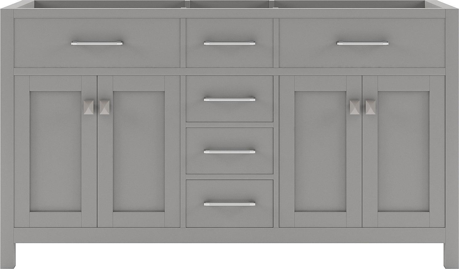 MD-2060-CAB-CG Cashmere Gray Caroline 60" Double Cabinet Only