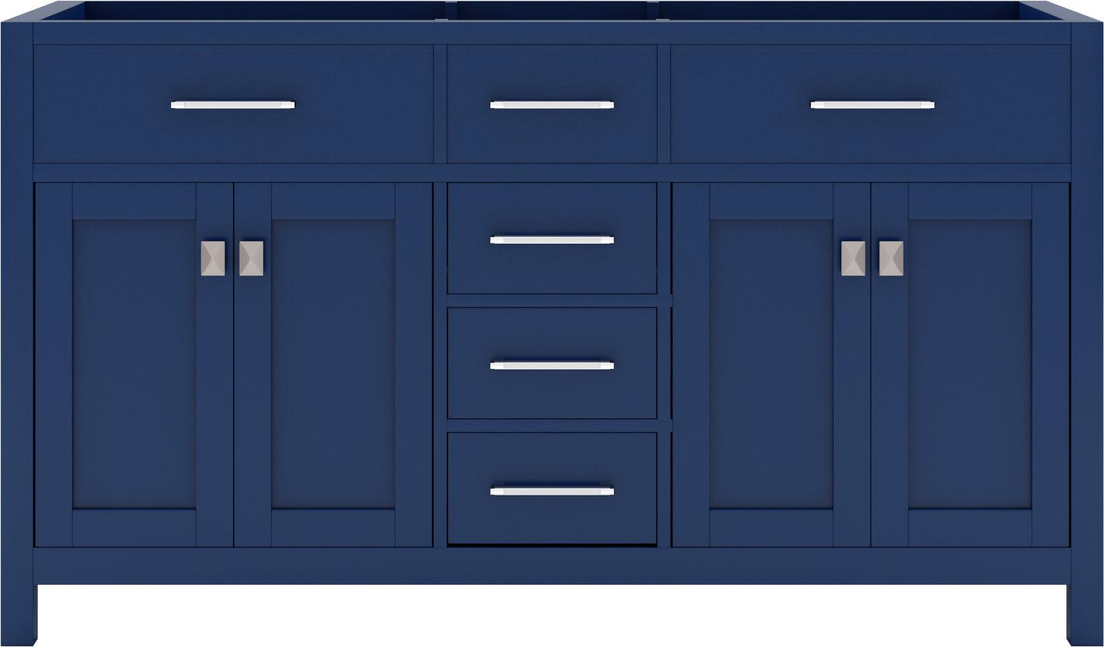 MD-2060-CAB-FB Blue Caroline 60" Double Cabinet Only